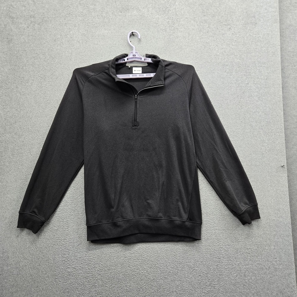 Adidas Men Sweatshirt XL Black Quarter Zip Activewear Zipper Logo Long Sleeve